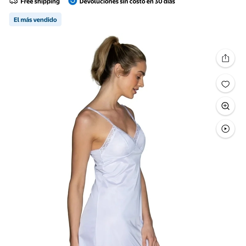 Vanity Fair White Lace Chemise - Picture 5 of 9